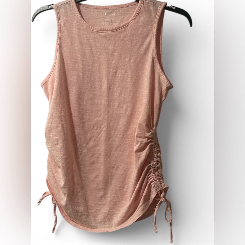 Nine West Light Pink Ruched Tank Top Medium